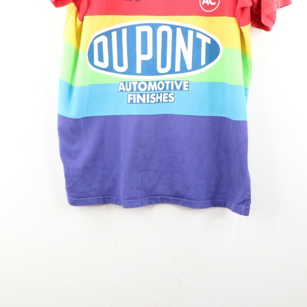 Vtg 90s NASCAR Jeff Gordon Rainbow Striped T-Shirt - Picture 3 of 9